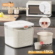 HYD Rice Box  5/10 KG Kitchen Rice Storage Box Grains Bucket  Moisture-proof Sealed Insect-proof*LAR