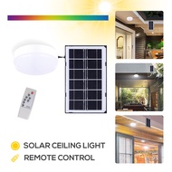 ไฟติดเพดานพลังงานแสงอาทิตย์LED 18วัตต์,ไฟLEDพลังงานแสงอาทิตย์ในร่มพร้อมรีโมตคอนโทรลไฟLEDชาร์จไฟได้แสงโรงรถแสงสีขาวเย็นสำหรับโรงเก็บของลานสวนโรงรถ Solar LED ceiling light