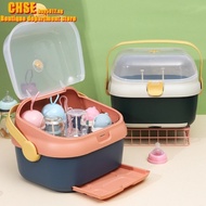 Ready Stock[baby bottle storage box] Internet Hot New Milk Bottle Storage Box Household Dustproof Drain Baby Bottle Storage Box Thickened Plastic Feeding Bottle Storage Box