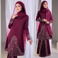HIJABISTAHUB CEMPAKA KURUNG Pahang kebarung sulam manik embroidery baju pengantin nikah tunang