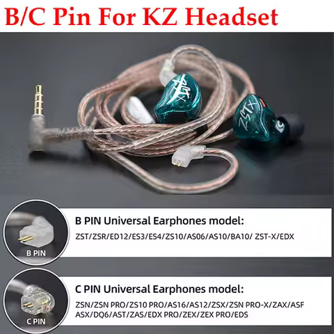 Original KZ Headphone Cord 8 Strands Gold Silver & Copper Cube Mixed Upgrade Cable Headset Wire CRA/