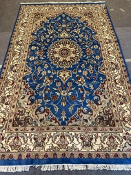 Thick Luxury Hand-Knotted Persian Isfahan Rug – Aqua Design 5x8 ft Made in Pakistan
