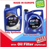 ELF Evolution 900 NF 5W40 Fully Synthetic Engine Oil (4L) 5W-40 or 10W40 (with optional Oil Filter)