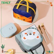 TEALY Cartoon Lunch Bag,  Cloth Thermal Insulated Lunch Box Bags, Convenience Portable Thermal Bag Lunch Box Accessories Tote Food Small Cooler Bag