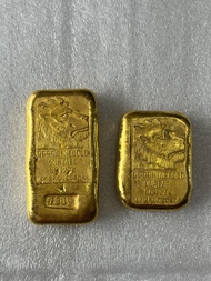 high-quality New Gilt Bronze Lion Head Engraved Gold Ingots Home Craft Supplies Antique Collection L