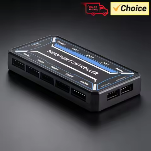 ARGB 6-pin Fan Hub 10-Port Controller PC Fan Splitter w/ Remote Control for Computer Case Fans LED L
