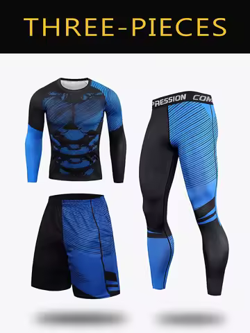 3-piece Sports Set Men's Running Set Breathable Slow Running Basketball Underwear Tight Sports Cloth