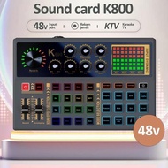 Bonkyo K800 Sound Card With 48V Capacitor Interface Live Computer Soundcard K Song Recording Profess