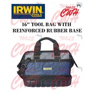 IRWIN 16" TOOL BAG WITH REINFORCED RUBBER BASE 1868231 TOOLBAG STORAGE BEG TAHAN LASAK