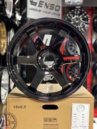 ล้อแม็กใหม่ - TE37 - ขอบ18x8.5x8.5  ET20 5รู114.3 - ดำเงาหยดแดง -  ส่งฟรี Kerry Express - รบกวนสอบถา