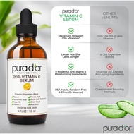 Pura D'or, 20% Vitamin C Serum, 1 fl oz (29.57 ml) | 4 fl oz (118 ml)