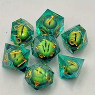 7pcs New Dragon King'S Eye Polyhedral Dice Set Resin Numbered Dice for Tabletop Gaming Party Game Ac