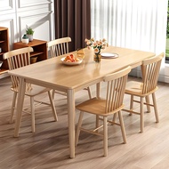 Dreame Soild Wood Dining Table Set 4 Seaters  Suit 4-6 Chair Home Small Apartment Wooden Table Modern Minimalist Simple rectangle Rice Table Nordic Table And Chair Combination