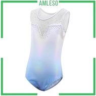 [Amleso] Girls Gymnastics Leotards, Dance Clothes, Ballet Leotard Sleeveless Bodysuit,