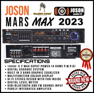 JOSON  MAX PROFESSIONAL AMPLIFIER 2024 MODEL (800watts-1500watts x2) 1 Year Warranty (Original)