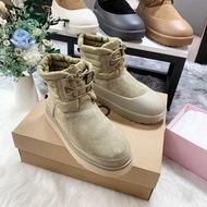 Men Snow Boots Lace-Up Rubber Overshoes Boots Fur One Men Women Boots Couple Boots