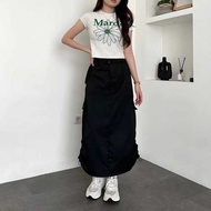 Alexa Rok Cargo Korean Skirt Style Katun Twill