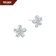 Top Cash Jewellery 10K Lab Grown Diamond Flower Stud Earrings