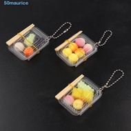 MAURICE Simulation Fast Food Box Keychain, Plastic Mini Mini Fast Food Box Keychain, Simulation DIY 