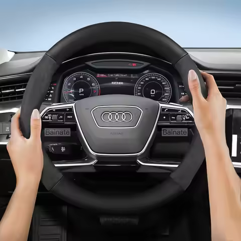 Suede Car Steering Wheel Cover, For Audi A1 A3 8V 8P 8L A4 B5 B6 B7 B8 A6 C5 C6 C7 A5 8T A7 A8 Q3 Q5