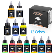 SAGUD Airbrush Paint Set 12/24 Colors 30ML Opaque & Water Based Fluorescent Acrylic Paint for Shoes