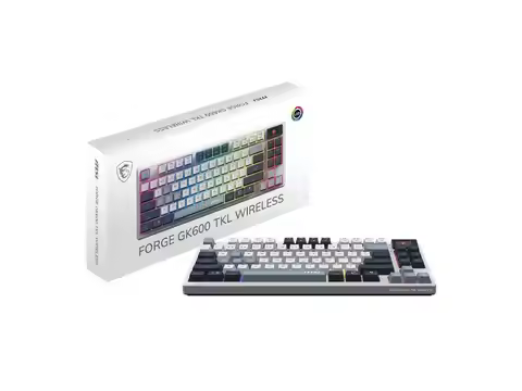 MSI Forge GK600 TKL Wireless Gaming Keyboard - Mechanical Linear Switches, Dye-Sublimated PBT Keycap