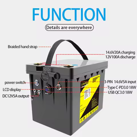 LiitoKala 12V Multifunctional lifepo4 Battery Packs 100Ah 120Ah 150ah 200Ah 240ah 300Ah Built-in 100