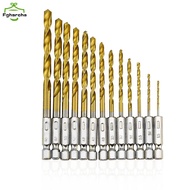 13pcs Tungsten Carbide Twist Drill Bit Power Tool HSS Titanium Coated Drill Bit