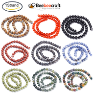 BeeBeecraft 1 Strand Gemstone Beads Strands Natural Carnelian Dyed Round 6mm for DIY Jewelry Making