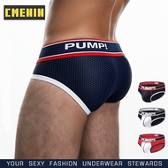 ◑✆ PUMP Ready Stock Men Briefs Soft Mesh Sexy Men Underwear Breathable U Convex Fashion Underpants H389