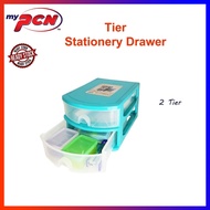 PCN 2/3/4/5 Tier Good Quality Multipurpose Plastic Office Supplies Stationery Drawer/ Stackable Medium Drawer Organizer