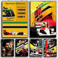 F1 Formula One Grand Prix Motorsport Helmet Legend Racing Driver Ayrton Senna Poster Aesthetics Canv