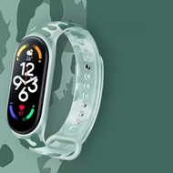 mi band6/band 5 สร้อยข้อมือสำหรับ mi band 7 กีฬานาฬิกานาฬิกาสายรัดข้อมือซิลิโคน mi band 6 สร้อยข้อมื