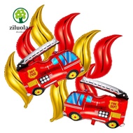 ZILUOLAN Fire Truck Balloon, Foil Fire Design Party Decorations, Birthday Party Balloon Set Fire Tru
