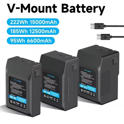 V Mount V-Lock BP185 95 V-Mount Battery BP 222 Battery with PD20W Cable for Sony Camcorder Broadcast