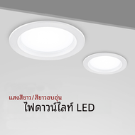 ไฟดาวน์ไลท์แอลอีดีโคมไฟติดเพดานสปอตไลท์สีขาวนวลอบอุ่นไฟ LED ในอาคารสำหรับห้องรับแขกห้องนอนครัว