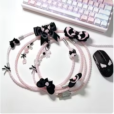 Customized 8k RGB Pilot Cable Single Crystal Copper Magnetic Axis Mechanical Keyboard Cable Desktop 