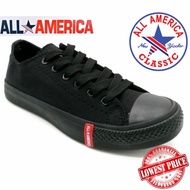 ALL AMERICA Secondary Student Black School Shoes Canvas | All American Kasut Sekolah Hitam Menengah 