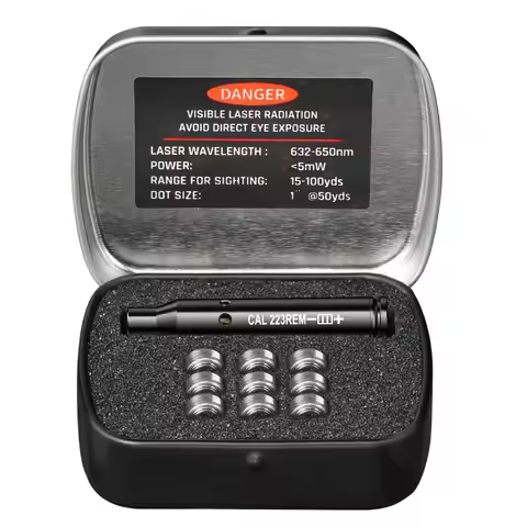 Pistol Rifle Compact Tactical Bore Sighting Laser 223 5.56mm Laser Bore Sighter with Extra Batteries