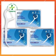 Dental floss toothpick box of 50, LAHUTU dental floss toothpick