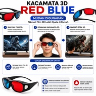MERAH 3D Plastic Frame Glasses Watch Film Dimension 3 Movie BR449 4D Red Cinematic H2