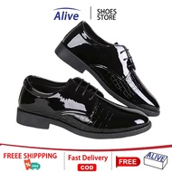 Men's Leather Shoes Black Shoes Summer Breathable Leather Shoes Size39-44