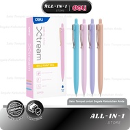 Deli EQ288-BL Xtream Ballpoint Pen 0.7mm Ink Pen biru Smooth Writing Low Viscosity Ink / Pcs