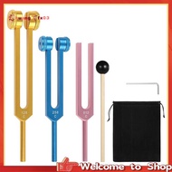 【Chuangtfx03】3 Piece Tuning Fork Set(128Hz, 256Hz, 512Hz) Aluminum Includes Hammer for Healing Chakr