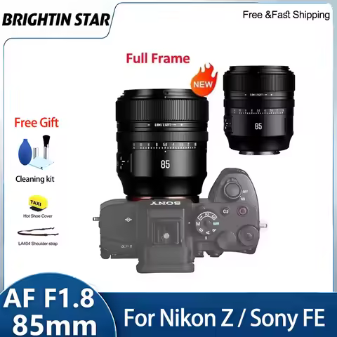 Brightin Star AF 85mm F1.8 Full Frame Large Aperture Autofocus Portrait Lens For Sony E A7III FX3 Ni