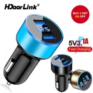 [Value Choice] HdoorLink 3.1A USB Car Charger 2 Ports LED Display Fast Charging Universal Micro Type