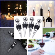 4Pcs Wine Stoppers for Wine Bottles, Stainless Steel Wine Saver Bottle Stopper, Reusable Wine Corks for Beverage, Silicone Wine Stopper For Gifts, Holiday Party, Wedding, Bar