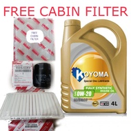 TOYOTA CAMRY 2.0 2.4 ACV40 ACV50 OIL FILTER + AIR FILTER + KOYOMA 0W20 FULLY SYNTHETIC ENGINE OIL fc