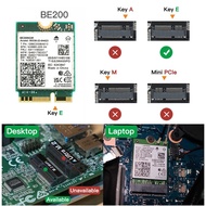 1 PCS WiFi 7 for BE200 Wireless Network Card BT5.4 Wifi Card BE200NGW 2.4/5/6GHz 5.8 Gbps M.2 Adapte