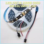 Led cuộn ARGB 5050 bỏ lõi điện 12v 60led/1met cuộn dài 5met giá chưa nguồn chưa mạch điều khiển
